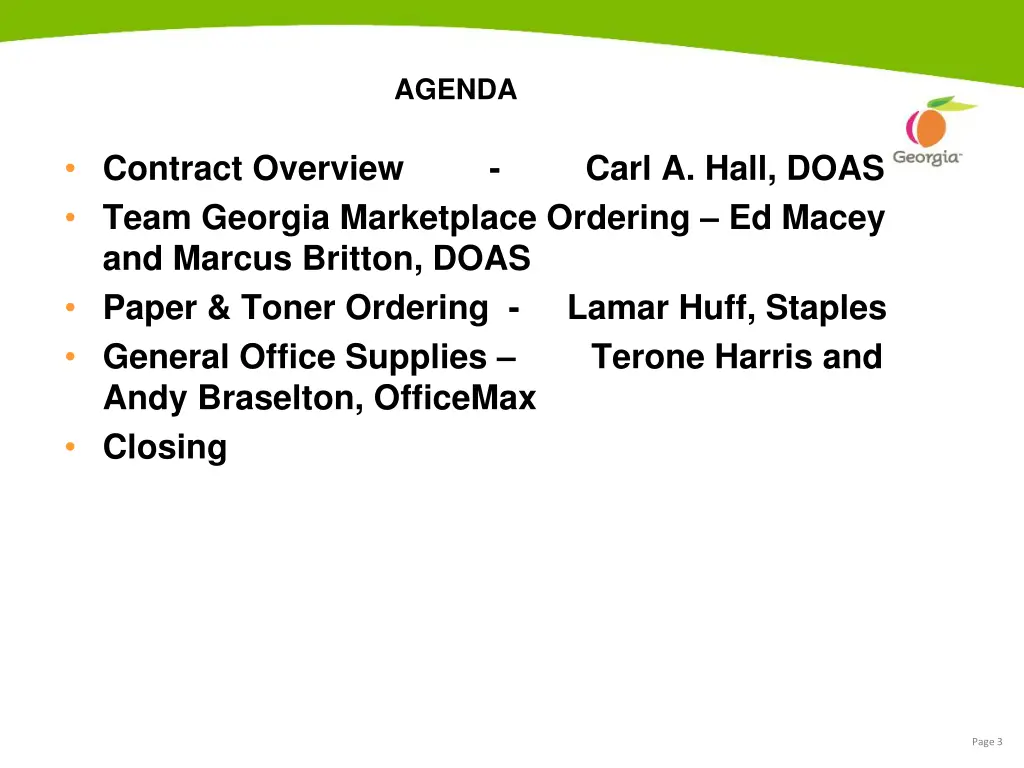 agenda