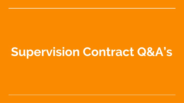 supervision contract q a s