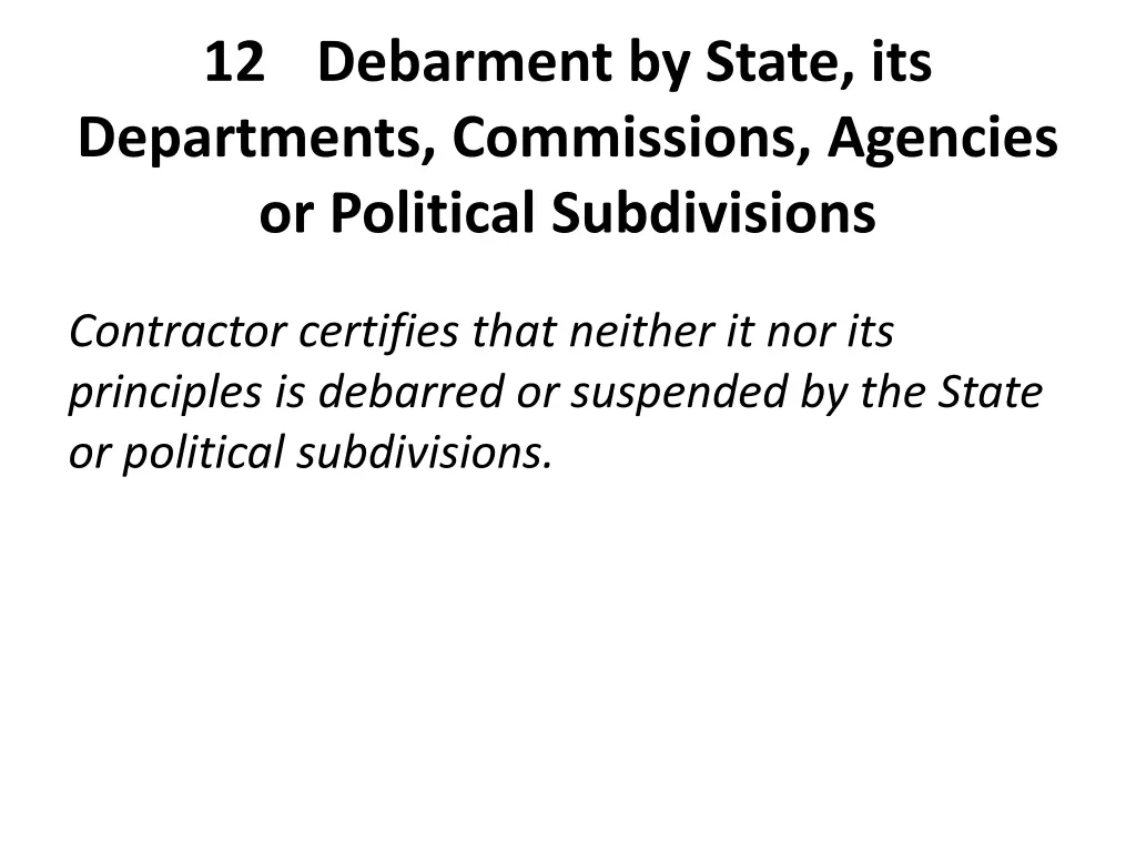 12 debarment by state its departments commissions