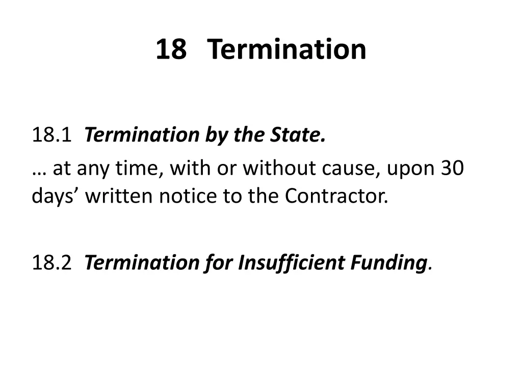 18 termination