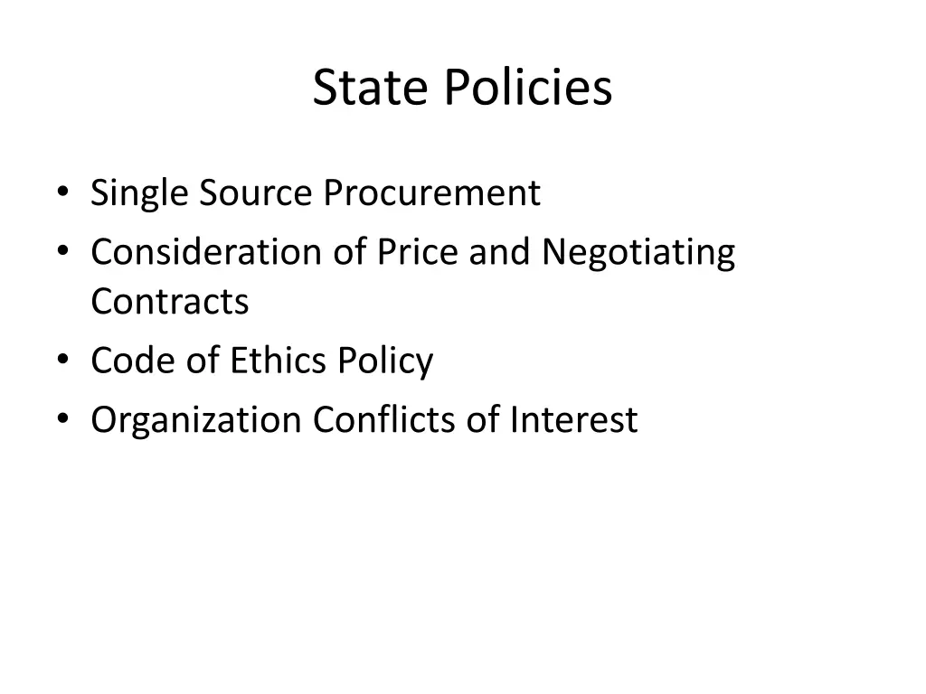 state policies