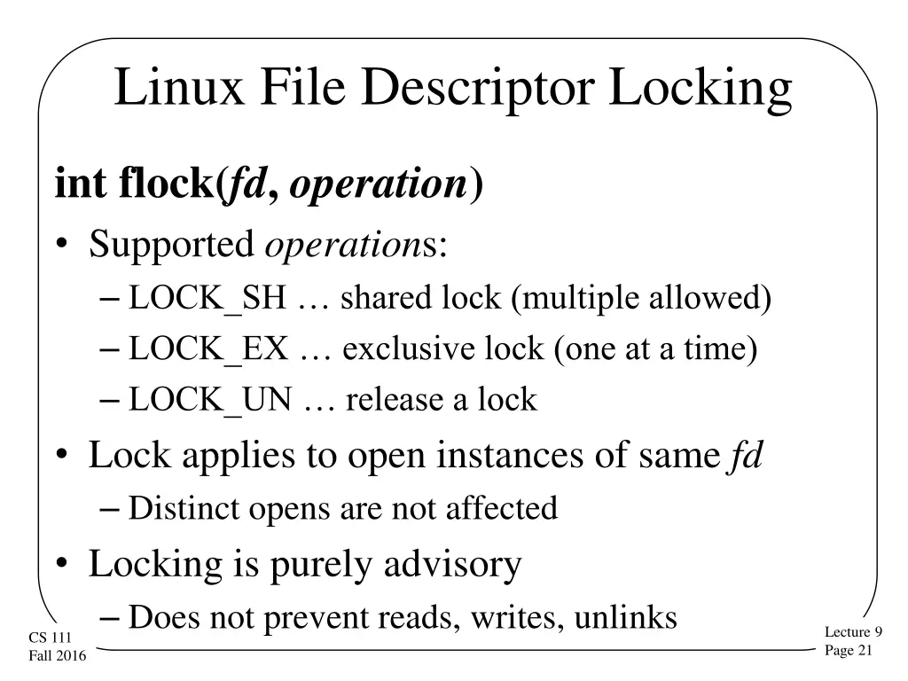 linux file descriptor locking