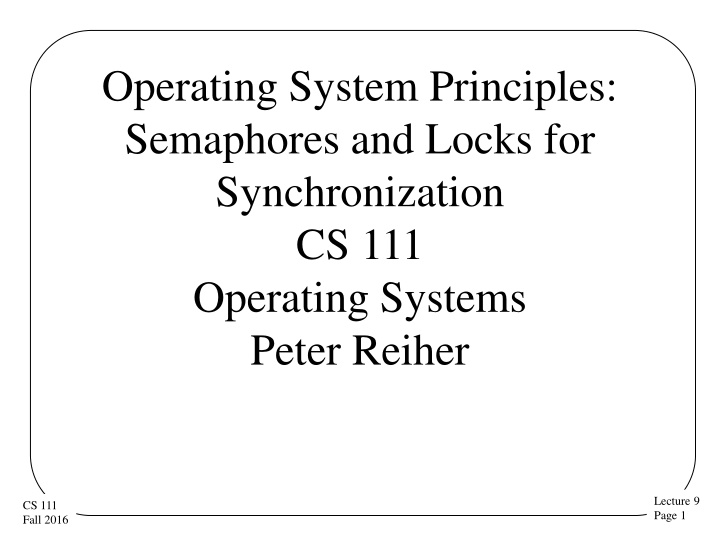 operating system principles semaphores and locks