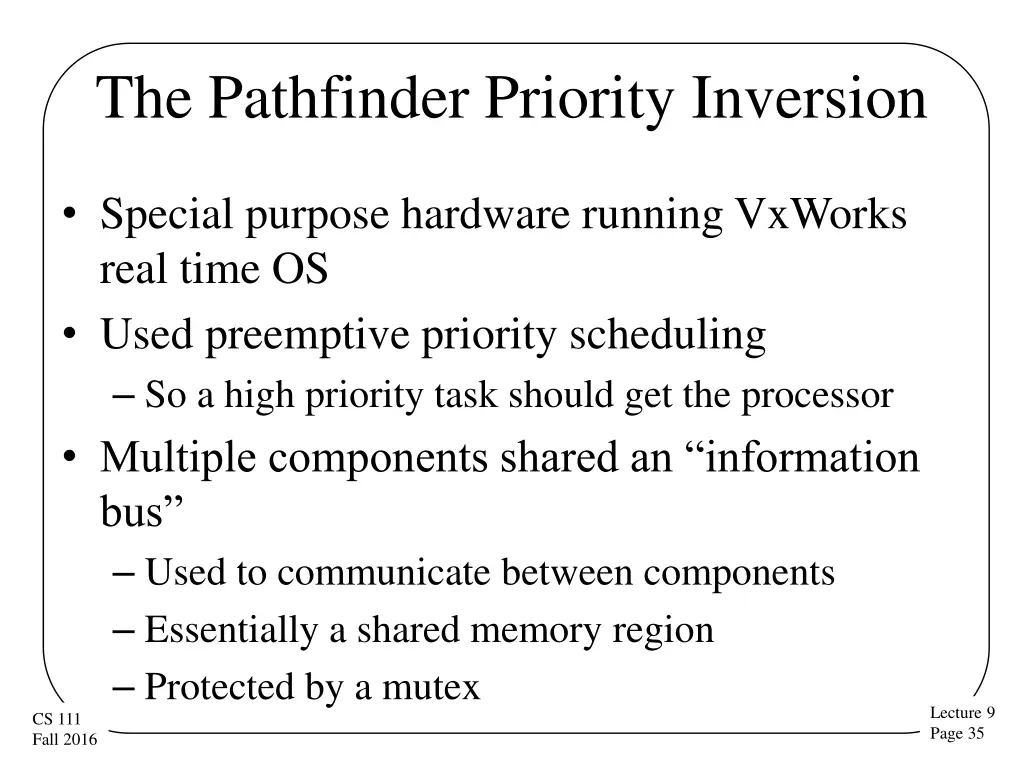 the pathfinder priority inversion