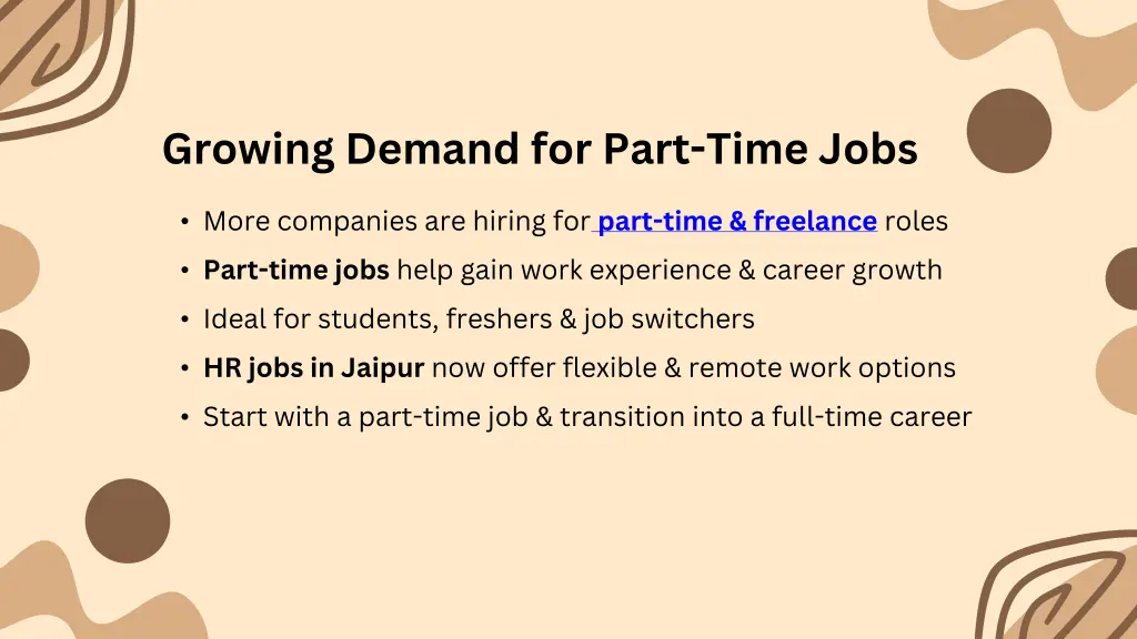 growing demand for part time jobs