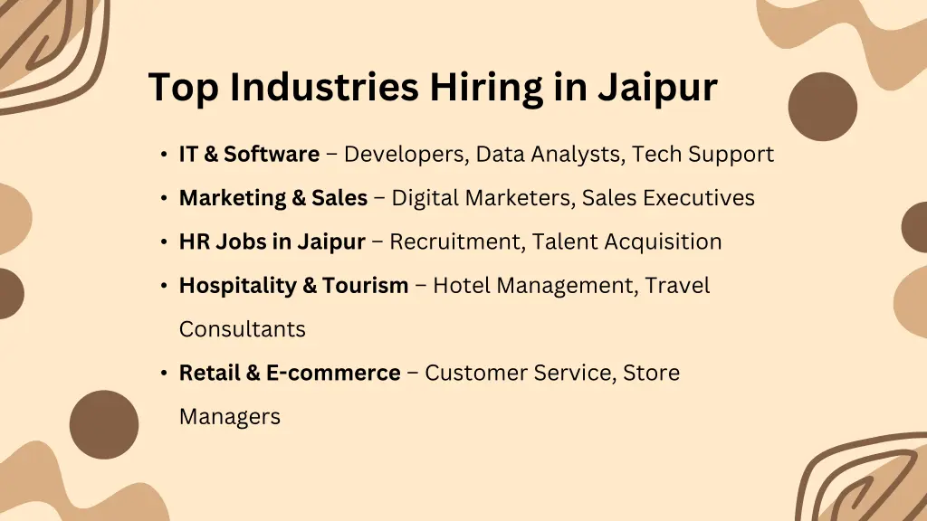 top industries hiring in jaipur