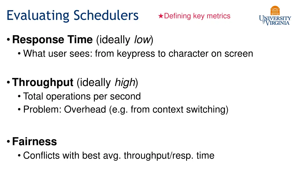 evaluating schedulers