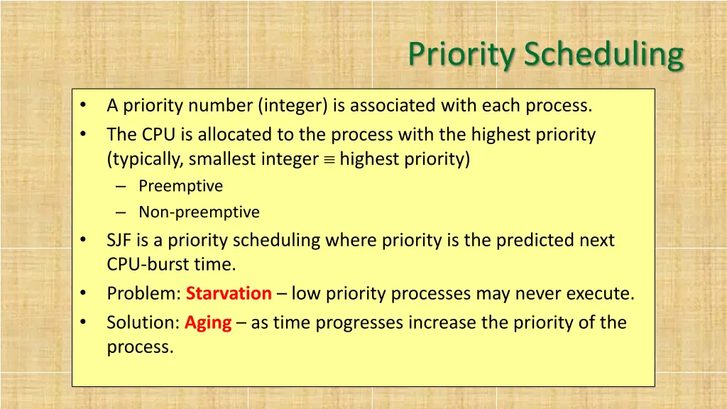priority scheduling