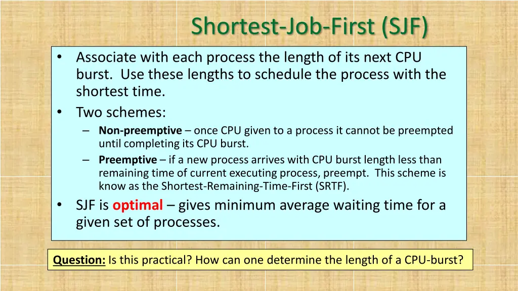 shortest job first sjf