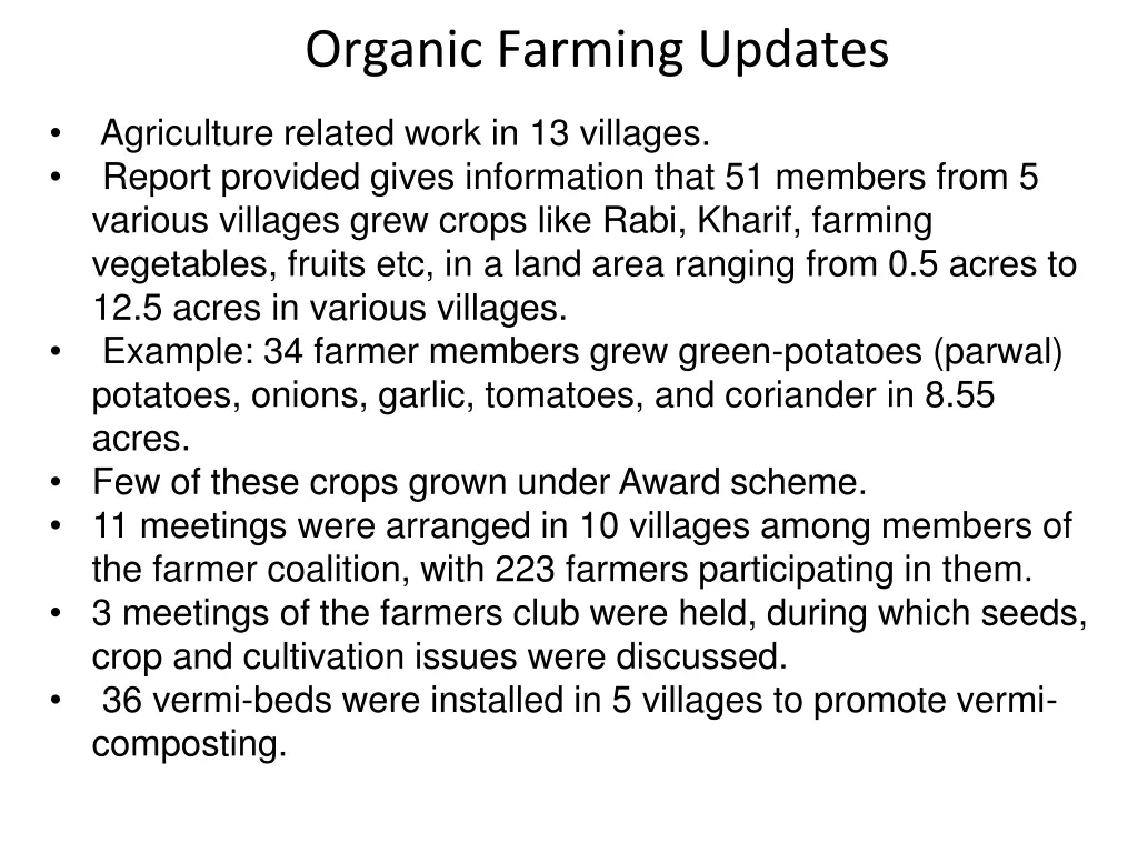 organic farming updates