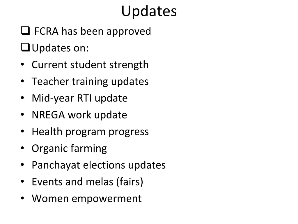 updates