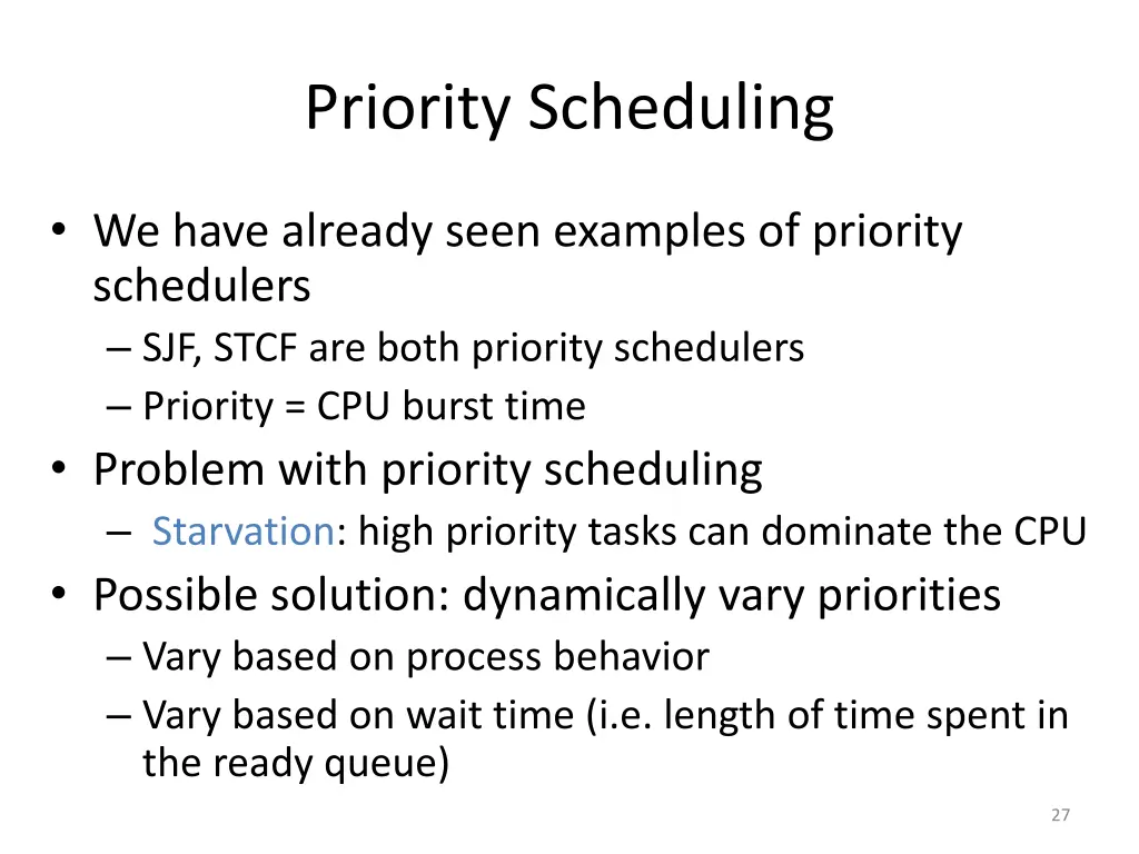 priority scheduling