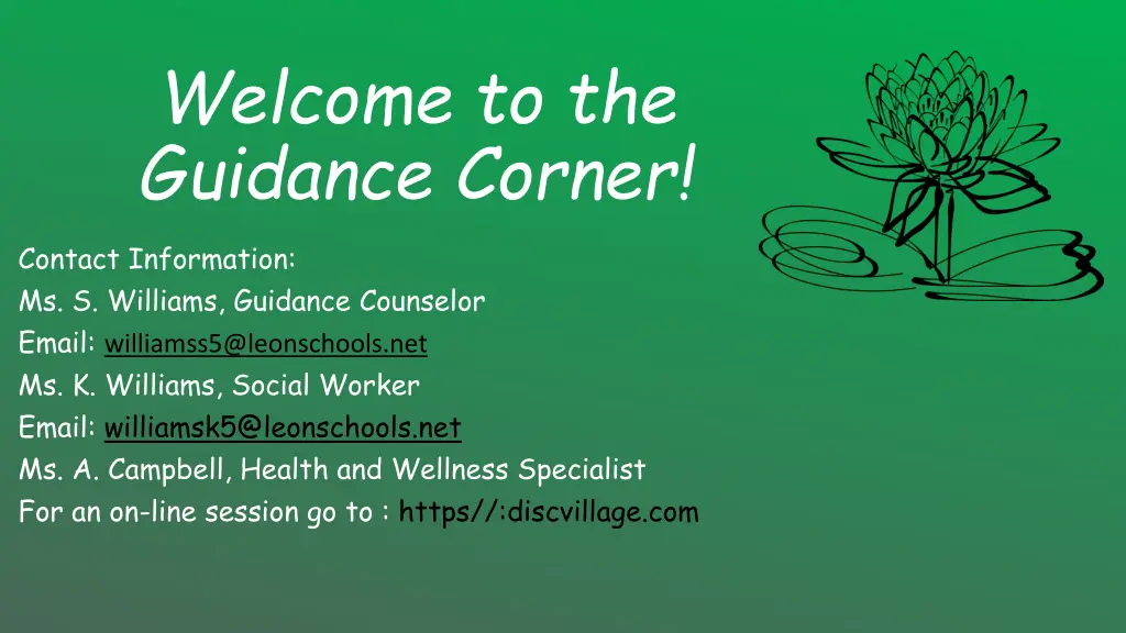 welcome to the guidance corner 1