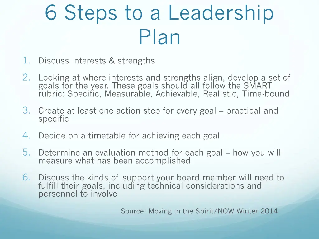 6 steps to a leadership plan