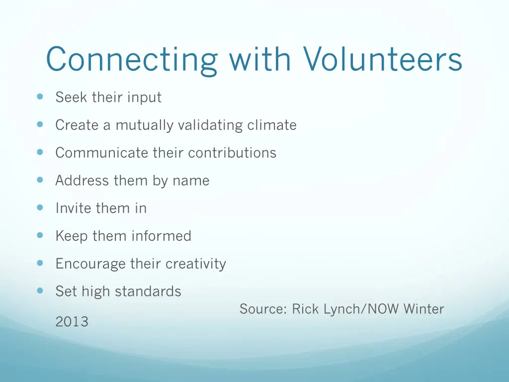 connecting with volunteers