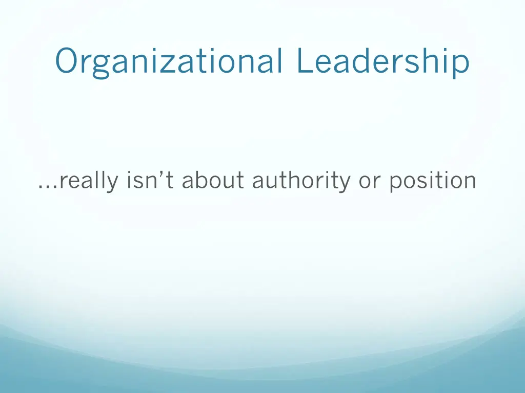 organizational leadership