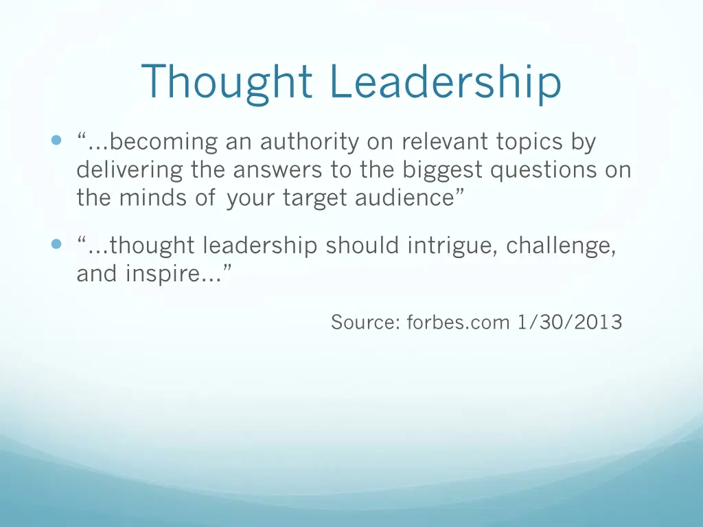 thought leadership