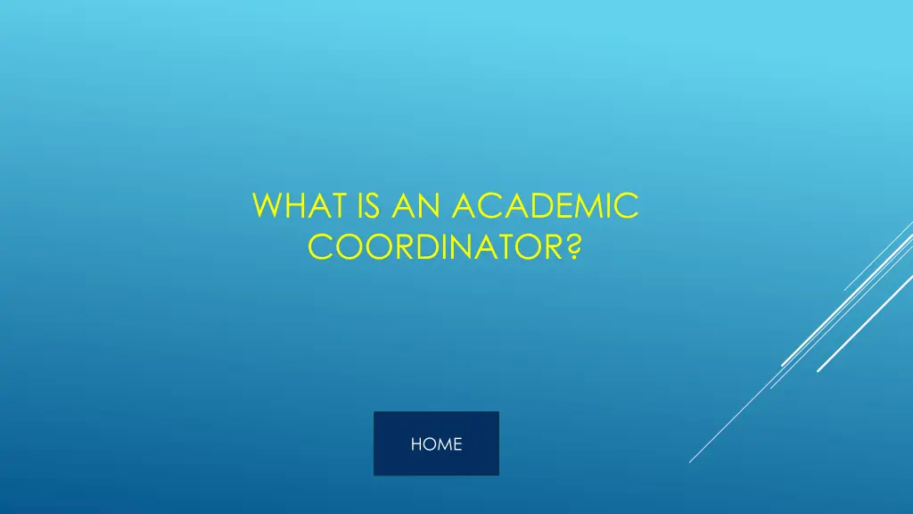 what is an academic coordinator