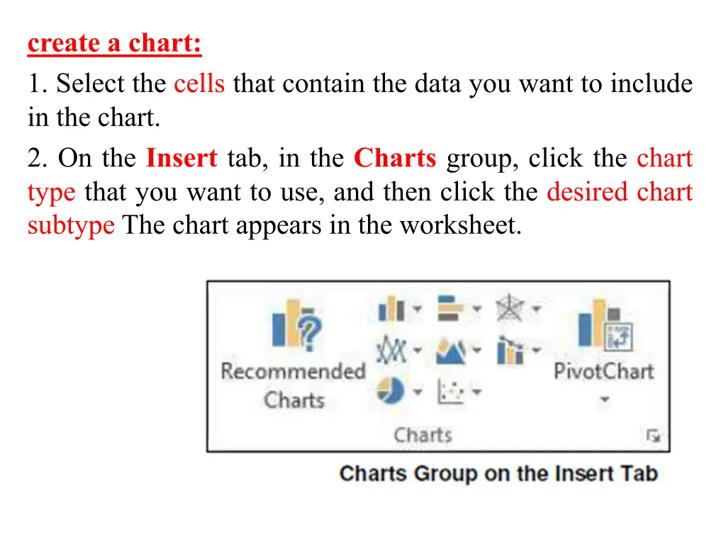create a chart 1 select the cells that contain