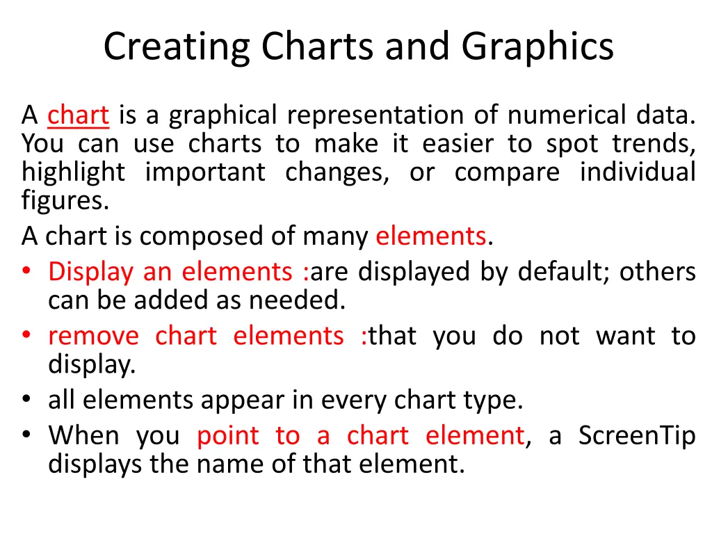 creating charts and graphics