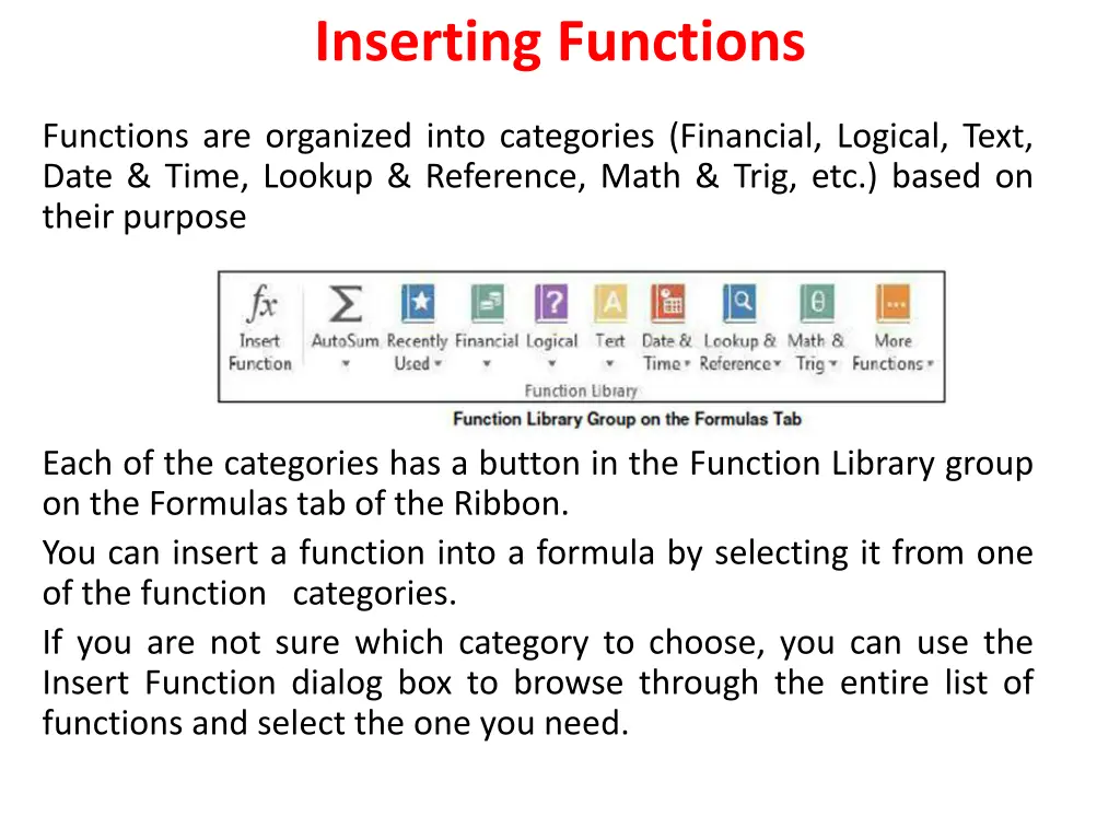 inserting functions