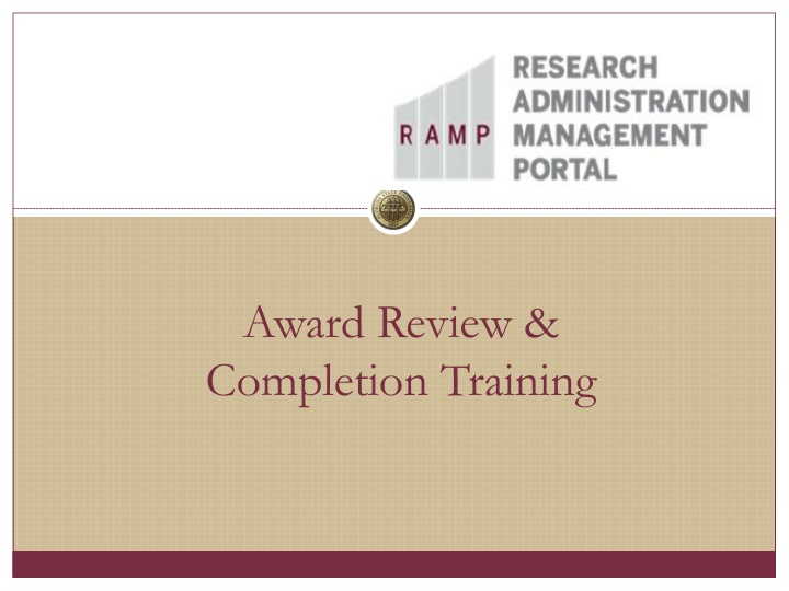 award review completion training