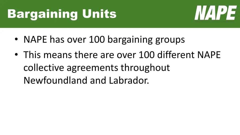 bargaining units