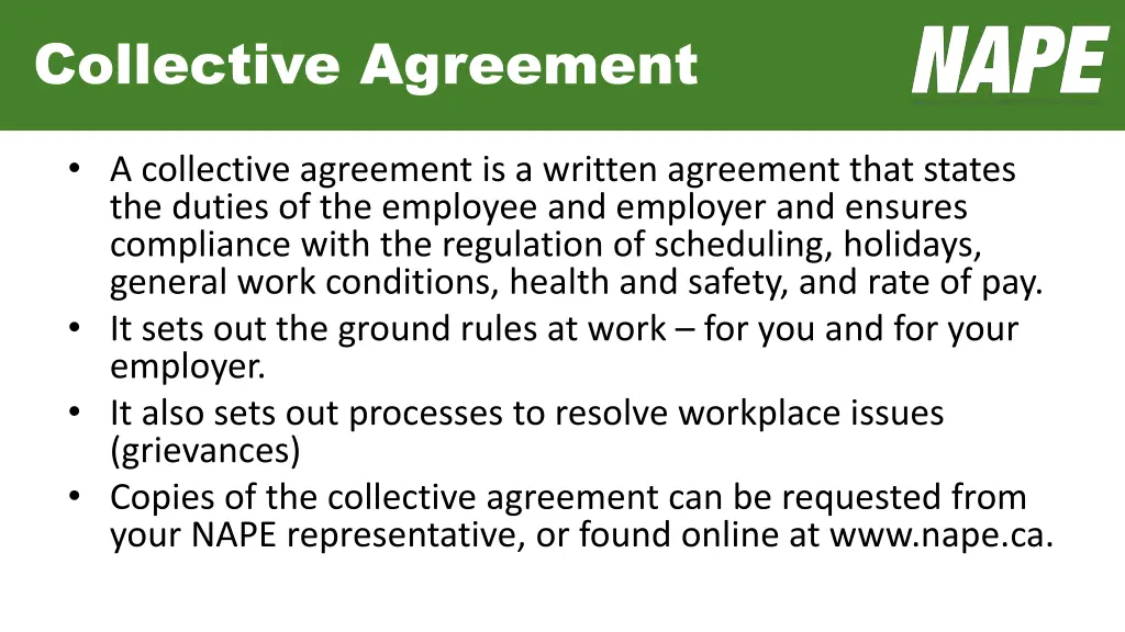 collective agreement
