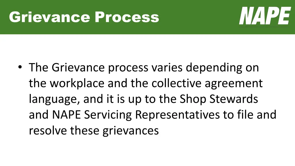 grievance process