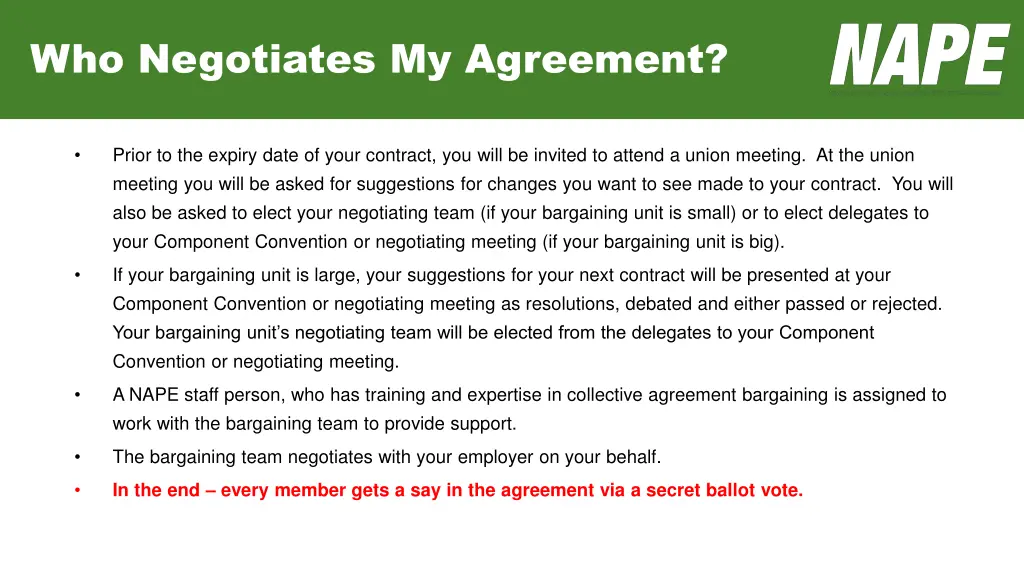 who negotiates my agreement