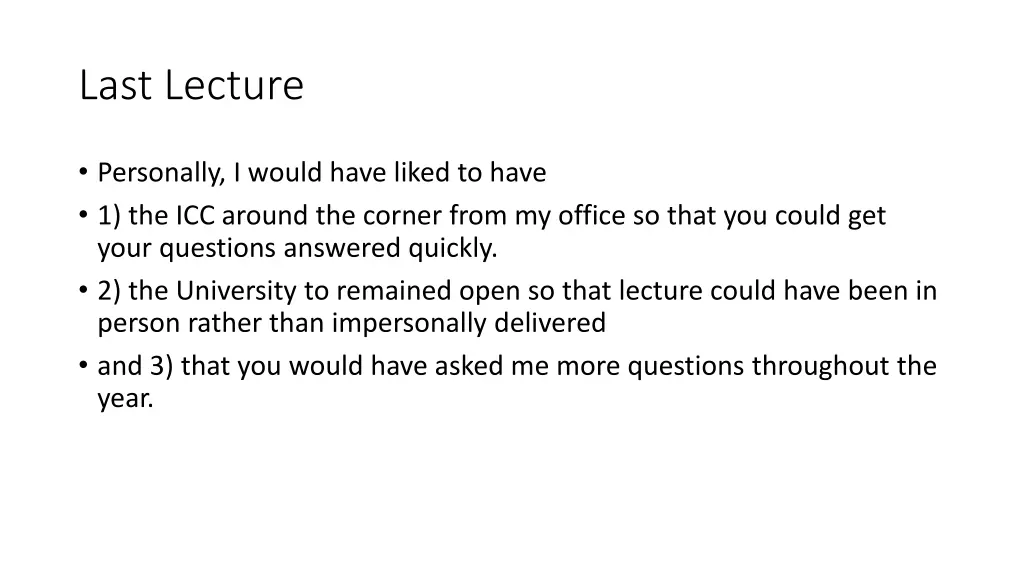 last lecture