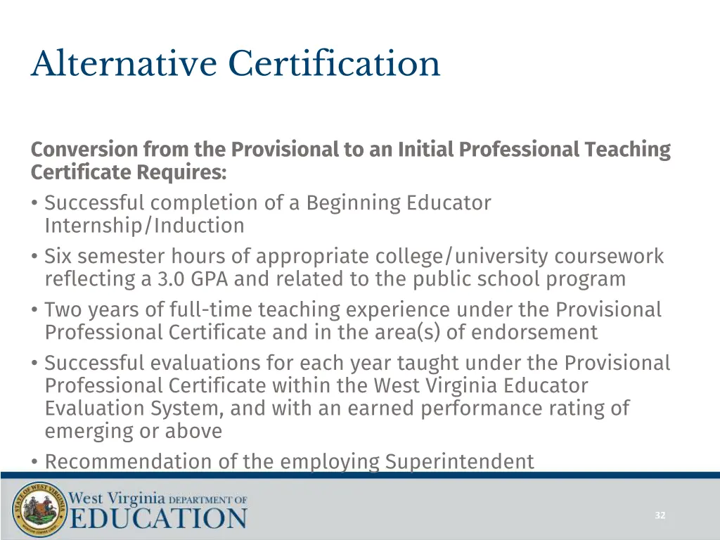 alternative certification 1