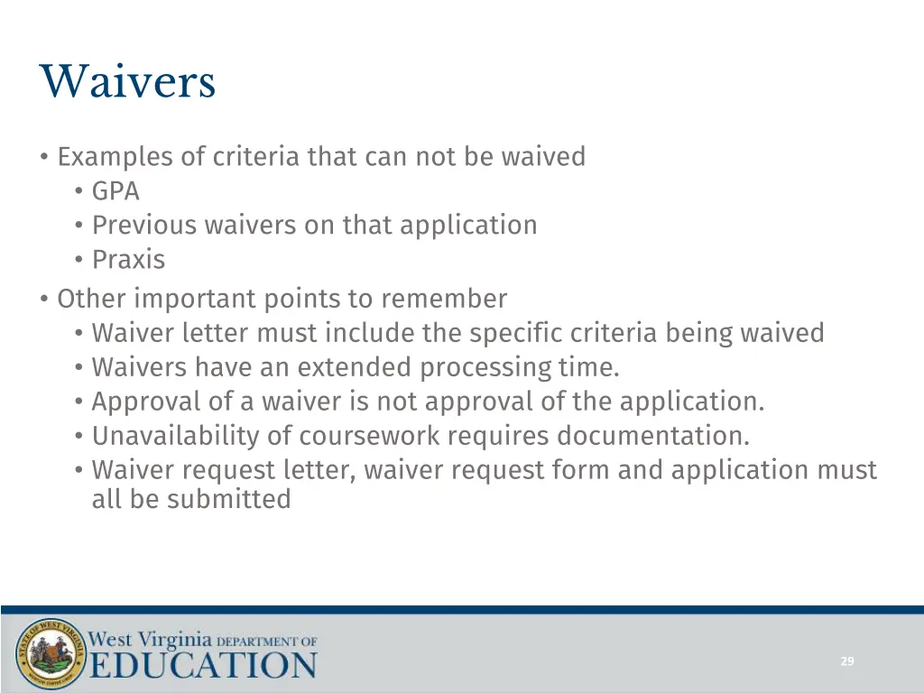waivers