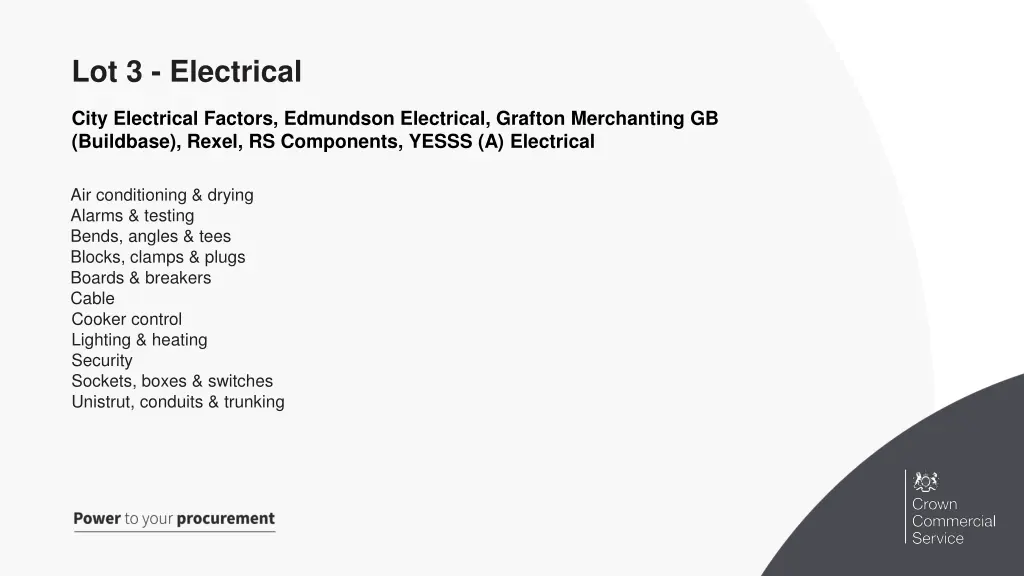 lot 3 electrical