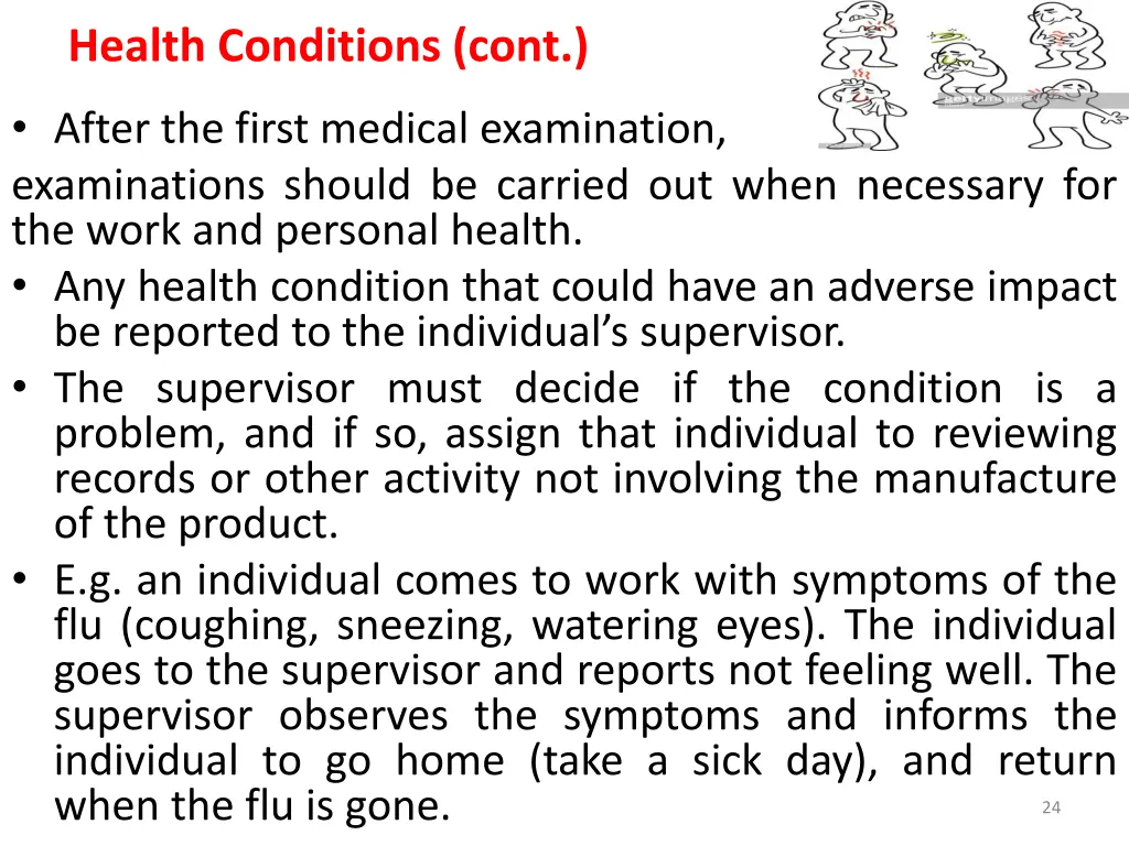health conditions cont