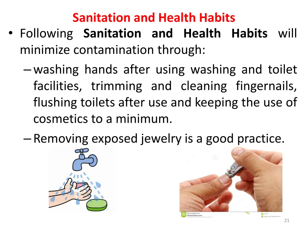 sanitation and health habits