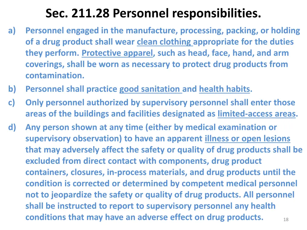 sec 211 28 personnel responsibilities