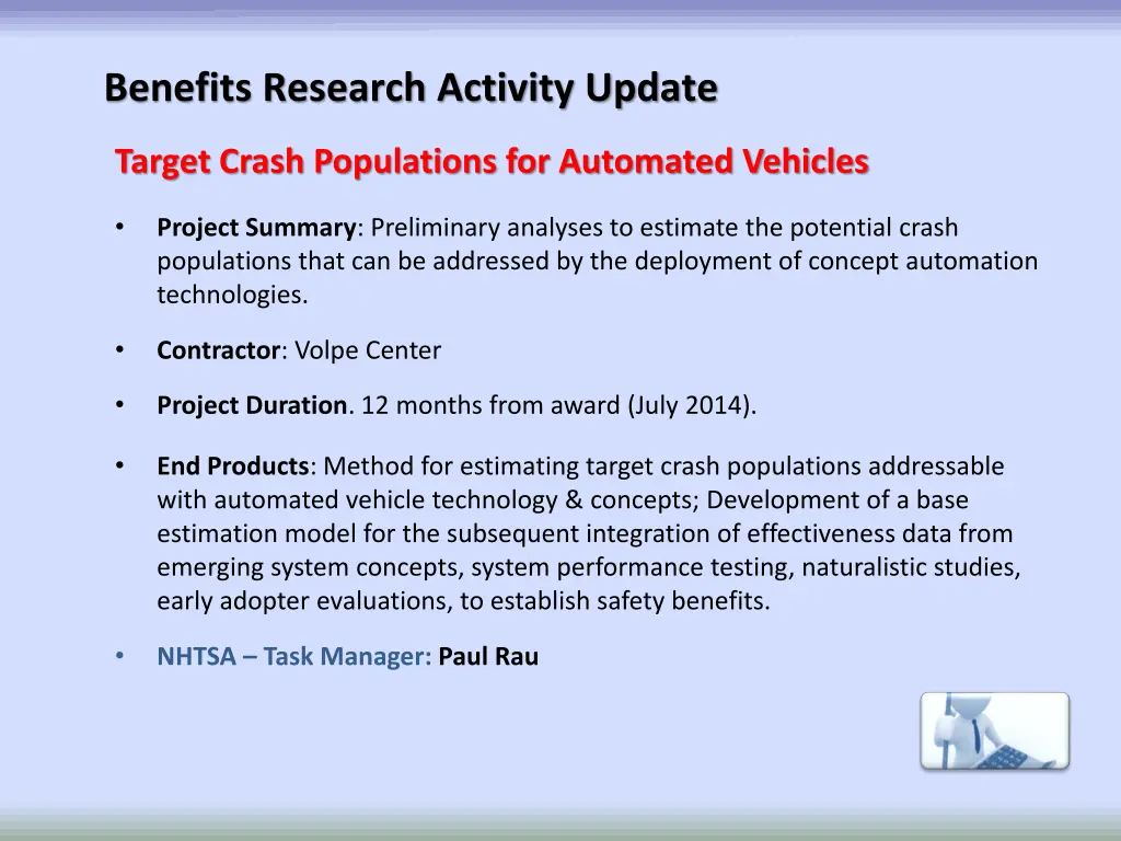 benefits research activity update
