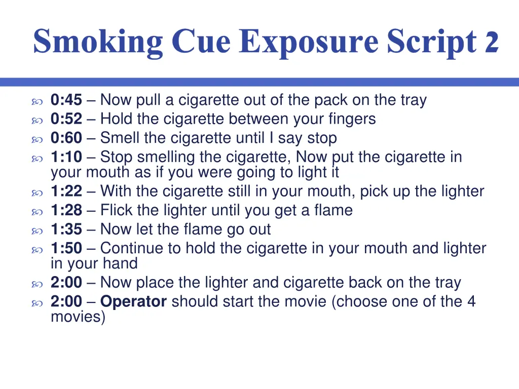 smoking cue exposure script 2
