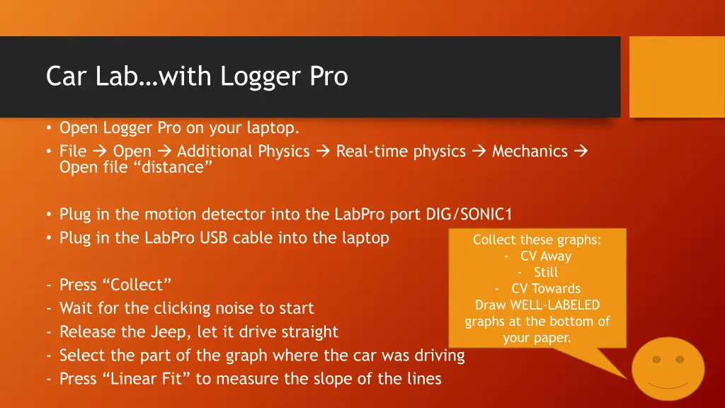 car lab with logger pro