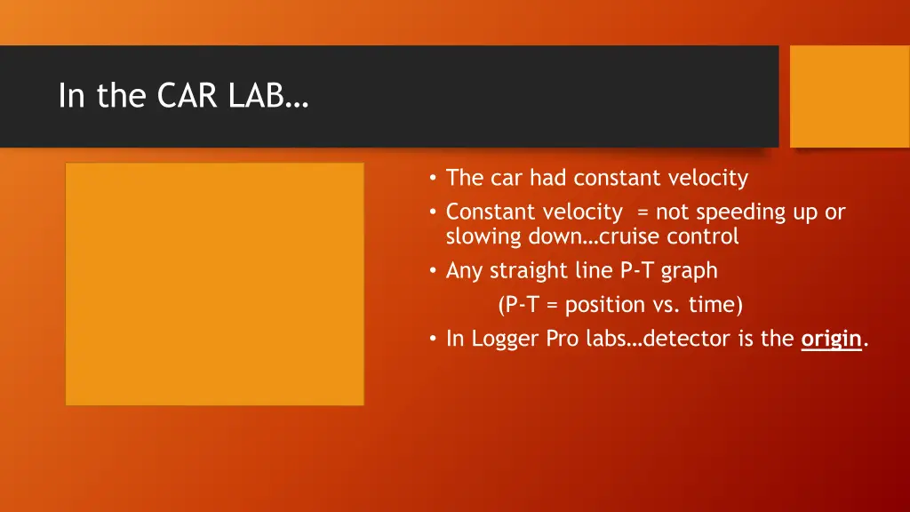 in the car lab