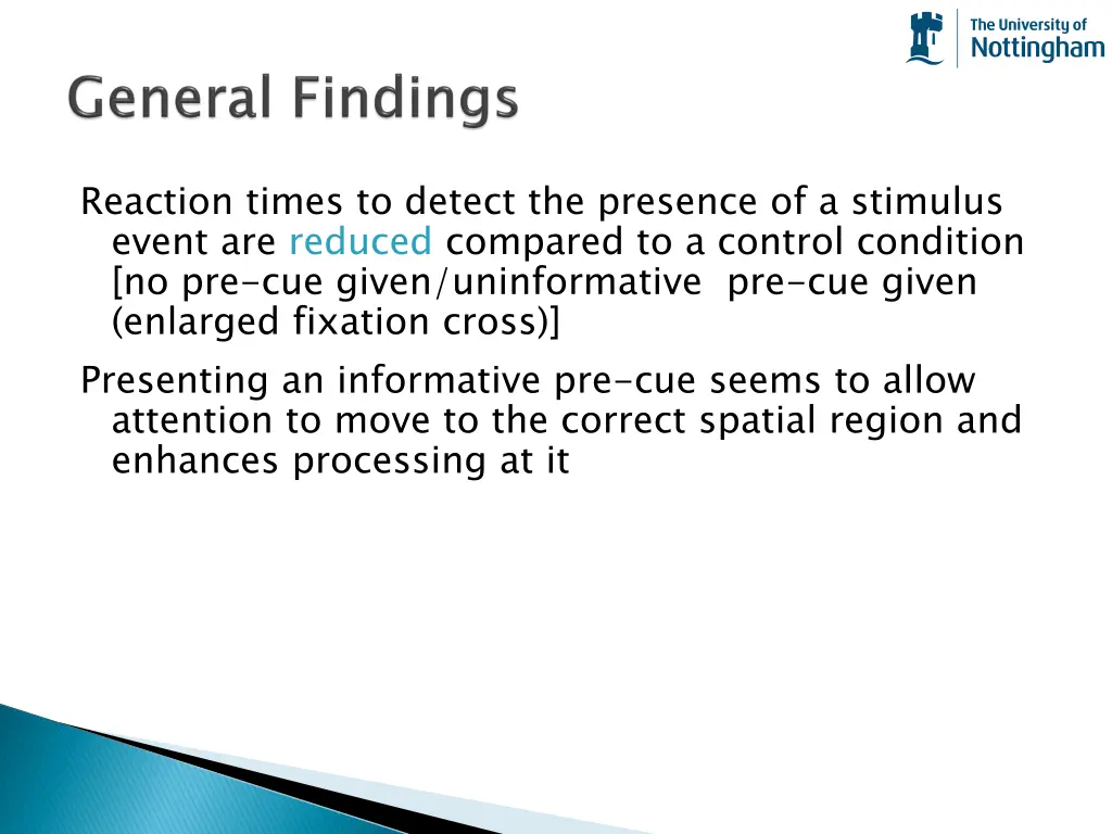 reaction times to detect the presence