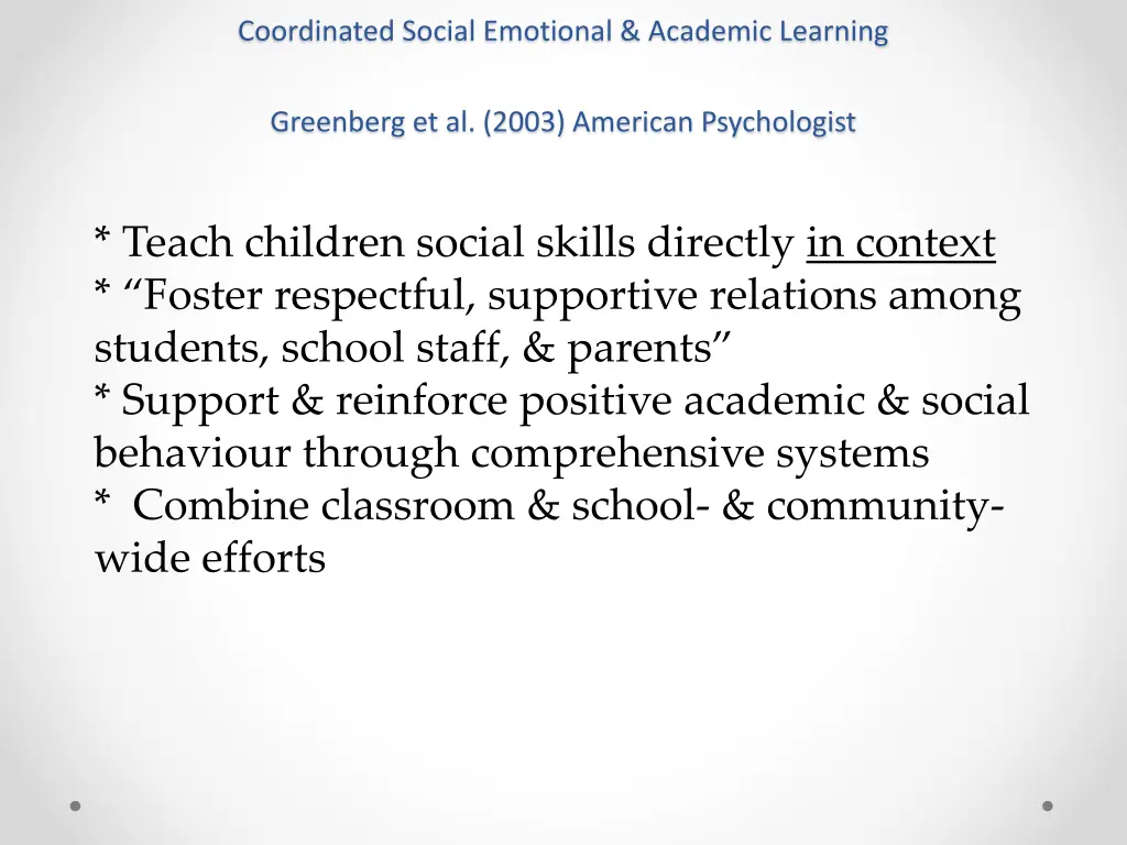 coordinated social emotional academic learning