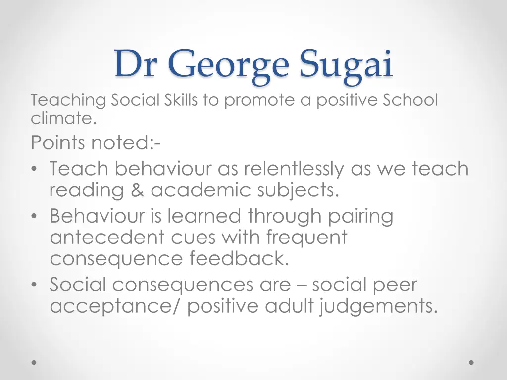 dr george sugai teaching social skills to promote