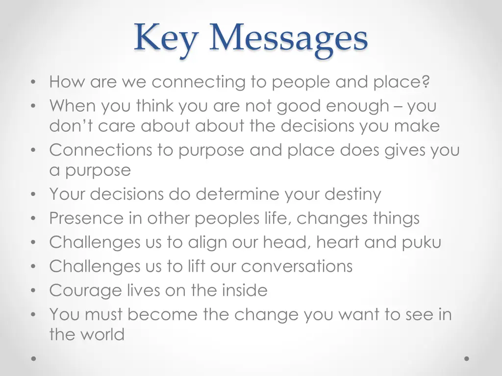 key messages