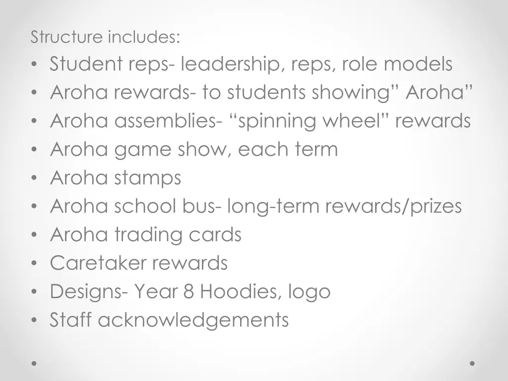 structure includes student reps leadership reps