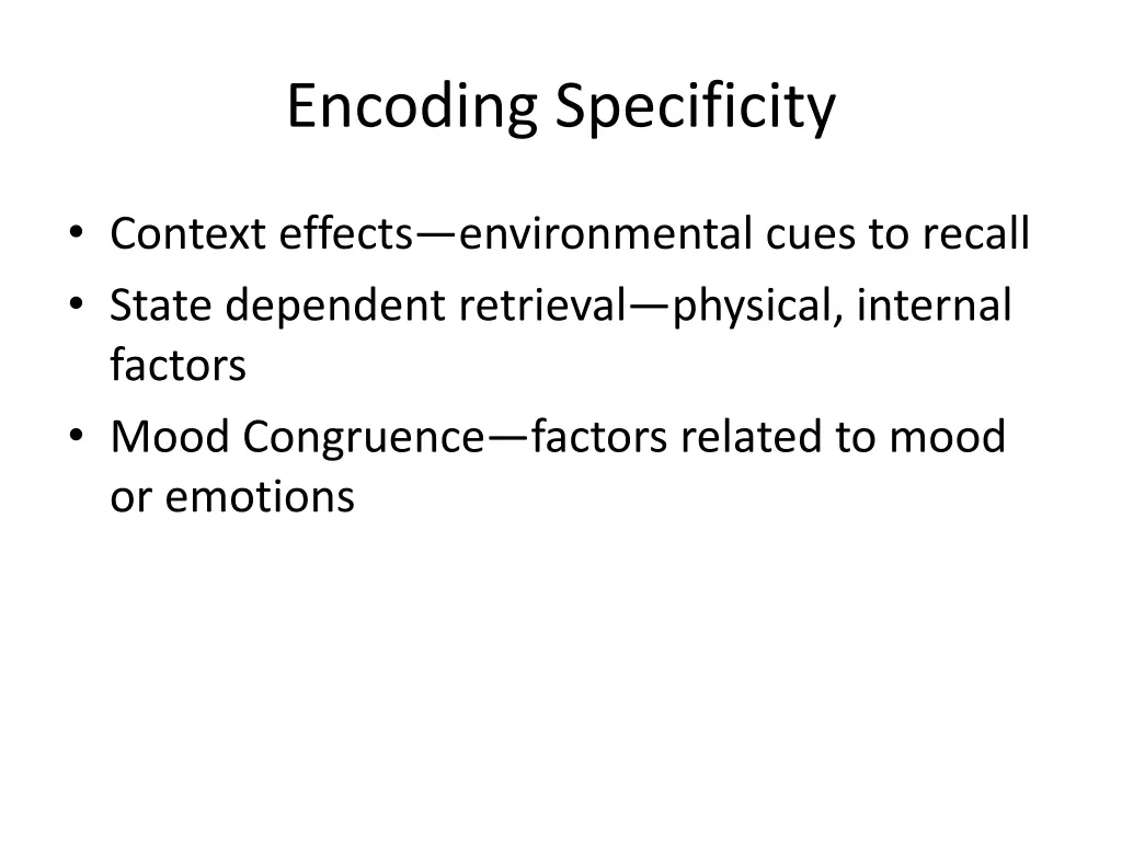 encoding specificity 1
