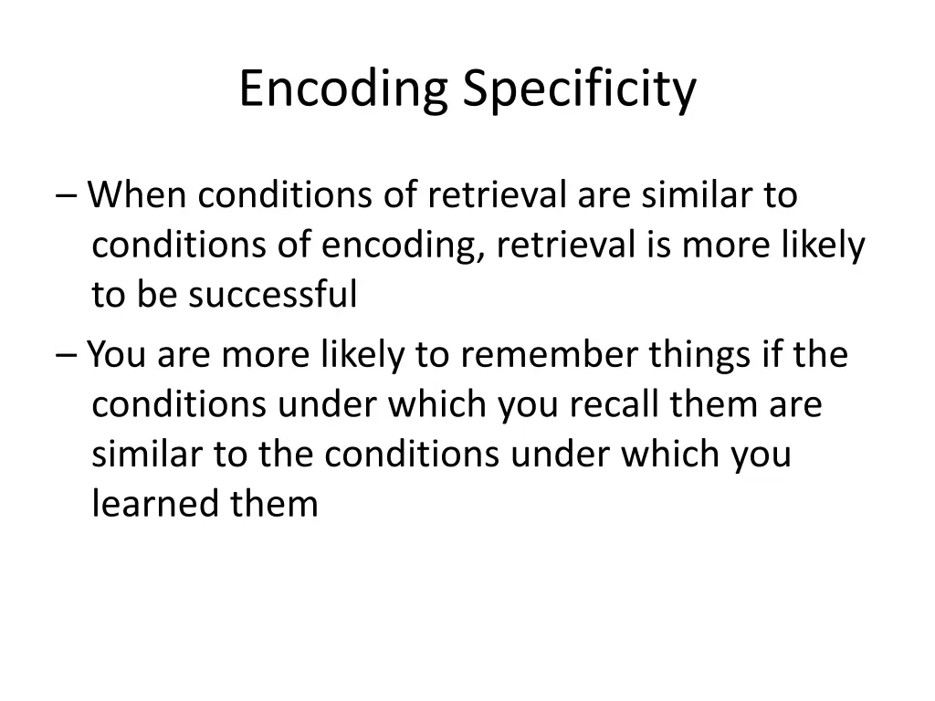 encoding specificity