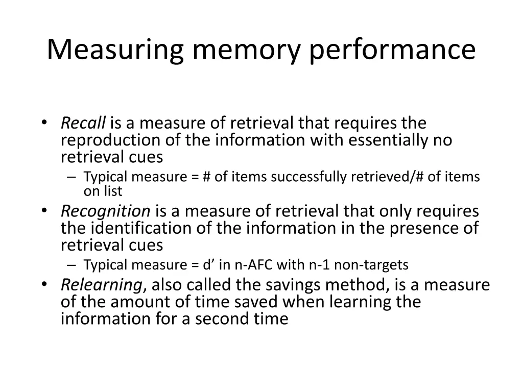 measuring memory performance