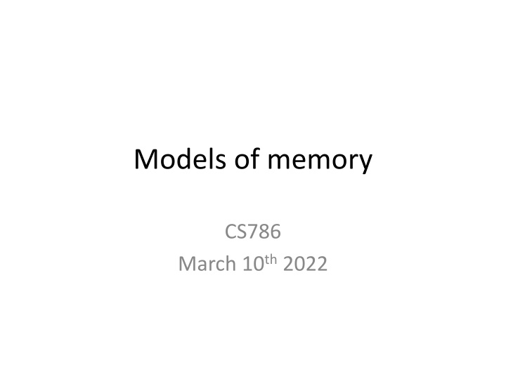 models of memory